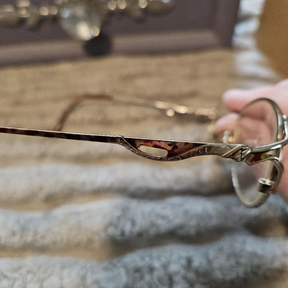 SALE ** Bill Blass Prescription Gold and Red  Eyeglasses